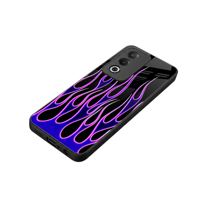 Flames Purple Inferno stylish phone case for oppo a3 pro | glossy glass and slim fit