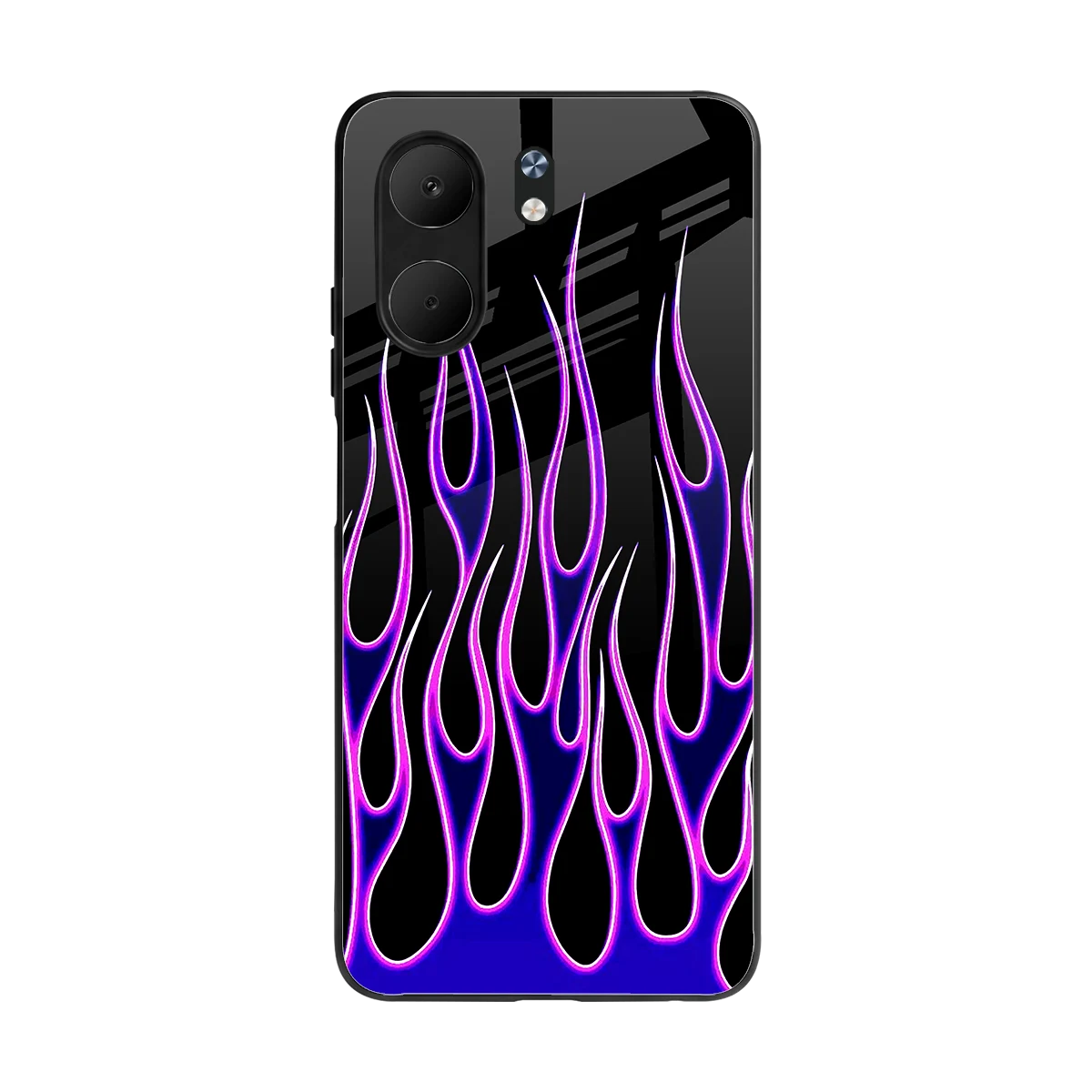Flames Purple Inferno back phone cover | glass case for oppo a5x 5g