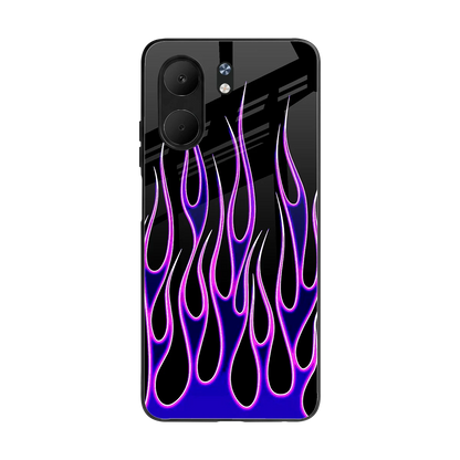 Flames Purple Inferno back phone cover | glass case for oppo a5x 5g