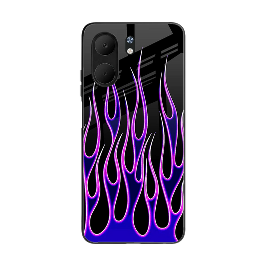 Flames Purple Inferno back phone cover | glass case for oppo a5x 5g