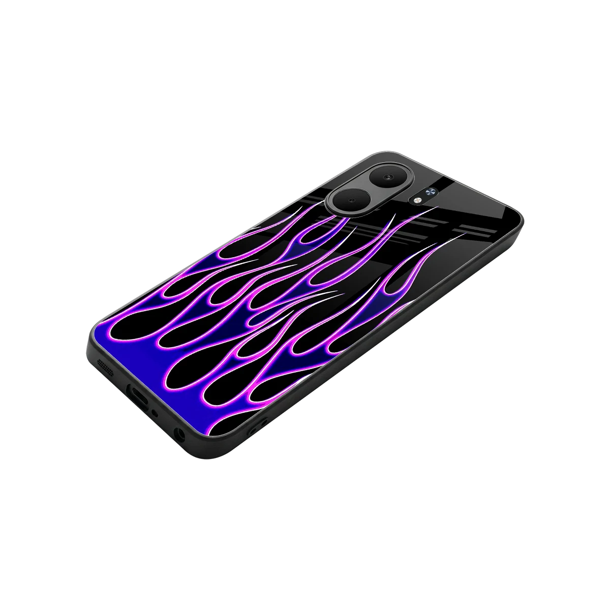 Flames Purple Inferno stylish phone case for oppo a5x 5g | glossy glass and slim fit
