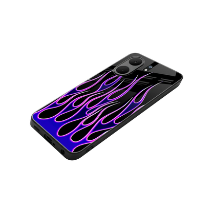Flames Purple Inferno stylish phone case for oppo a5x 5g | glossy glass and slim fit