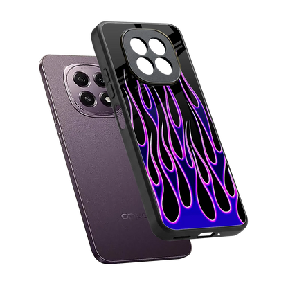 Flames Purple Inferno sleek oppo f29 5g cover with tempered glass back and TPU edges