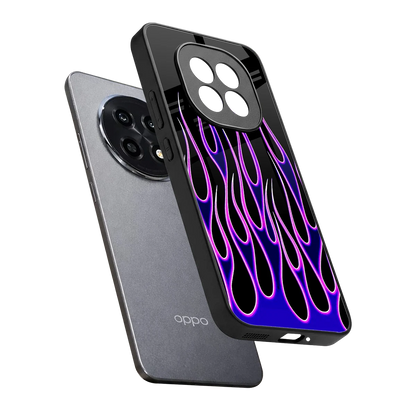 Flames Purple Inferno sleek oppo f29 pro 5g cover with tempered glass back and TPU edges