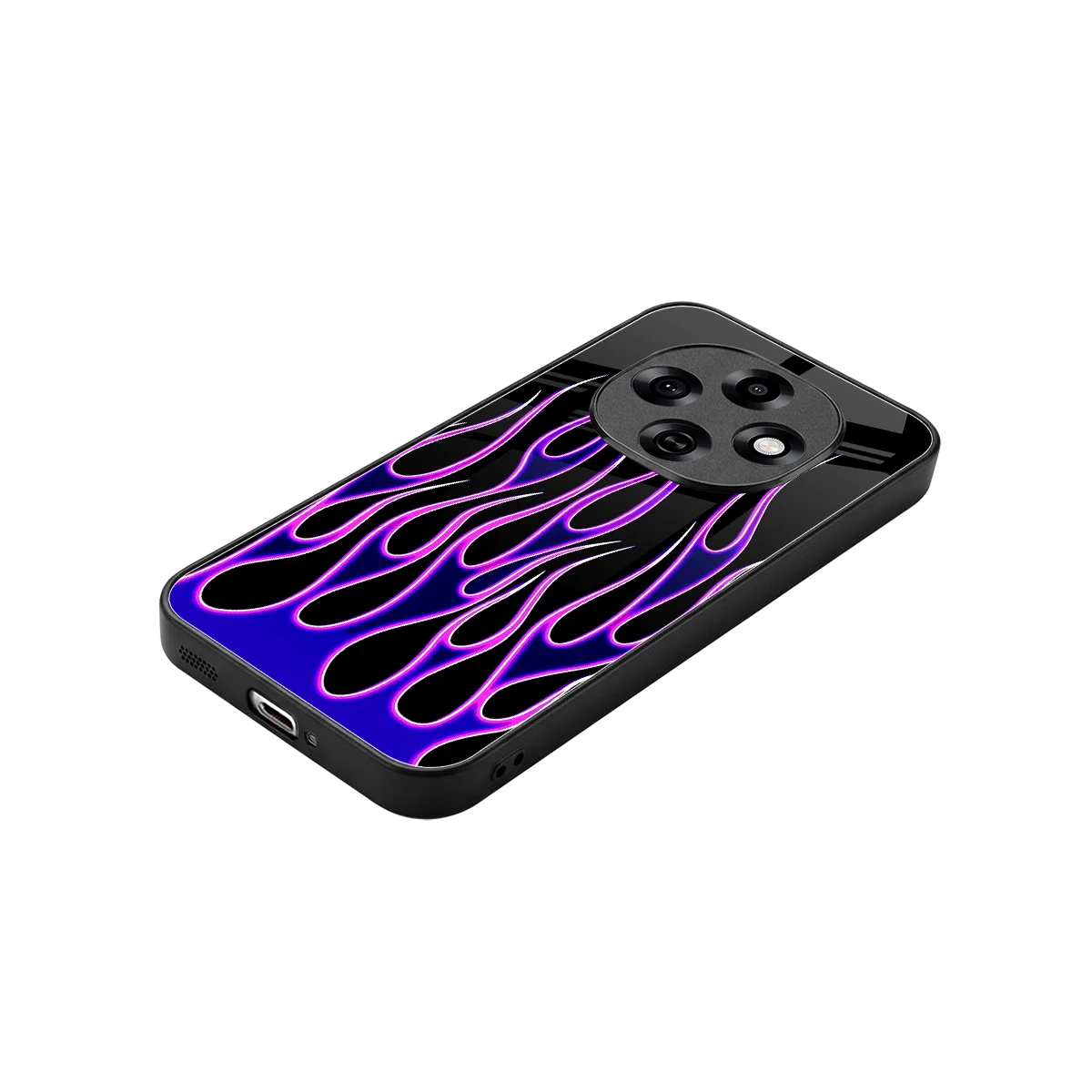 Flames Purple Inferno stylish phone case for oppo f31 pro 5g | glossy glass and slim fit