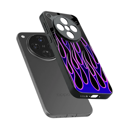 Flames Purple Inferno sleek oppo find x8 cover with tempered glass back and TPU edges
