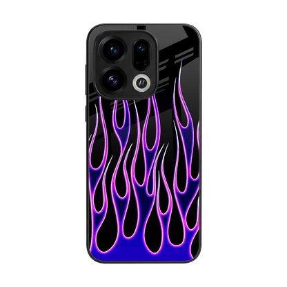 Flames Purple Inferno back phone cover | glass case for oppo find x9