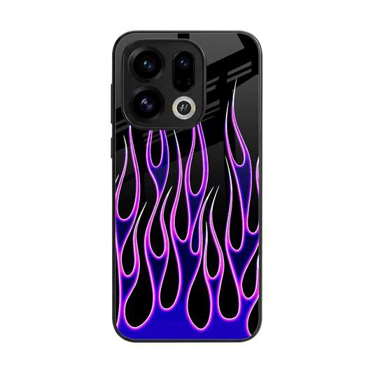 Flames Purple Inferno back phone cover | glass case for oppo find x9