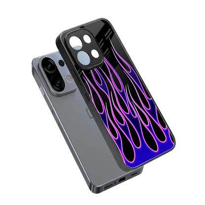 Flames Purple Inferno sleek oppo k13 5g cover with tempered glass back and TPU edges