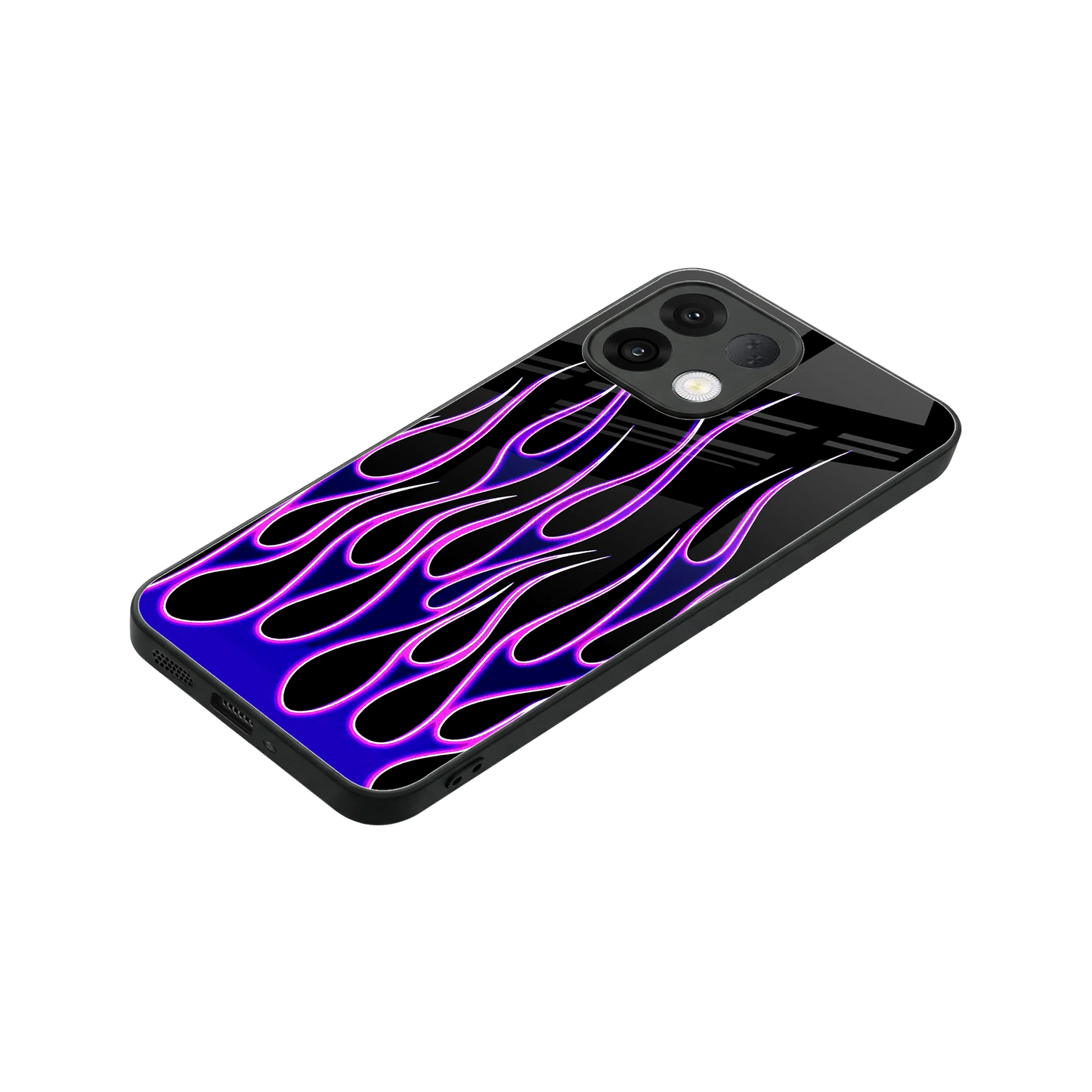 Flames Purple Inferno stylish phone case for oppo k13 5g | glossy glass and slim fit