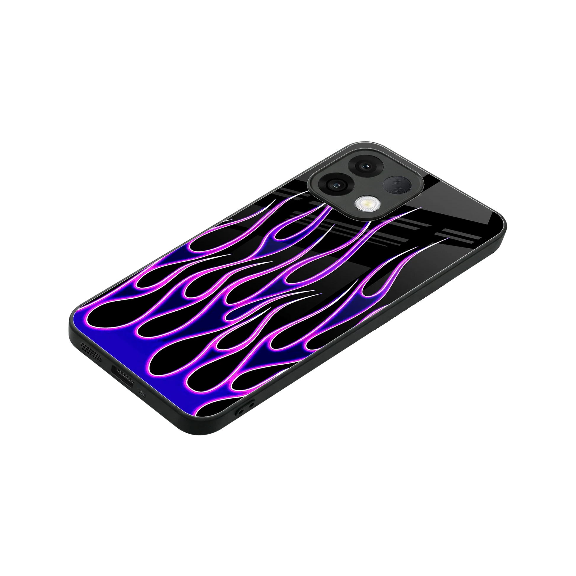Flames Purple Inferno stylish phone case for oppo k13 5g | glossy glass and slim fit