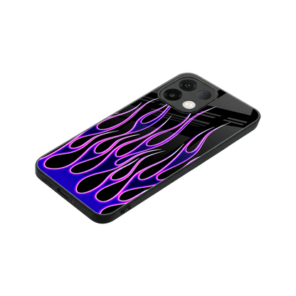 Flames Purple Inferno stylish phone case for oppo k13 5g | glossy glass and slim fit