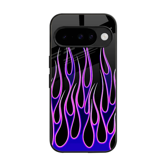 Flames Purple Inferno back phone cover | glass case for google pixel 10