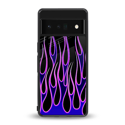 Flames Purple Inferno back phone cover | glass case for google pixel 6 pro