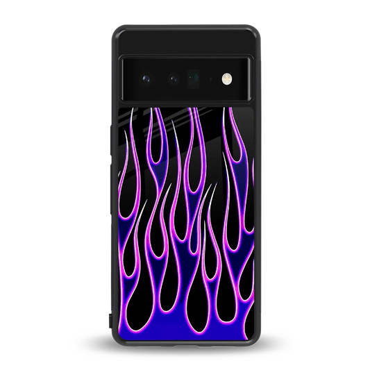 Flames Purple Inferno back phone cover | glass case for google pixel 6 pro