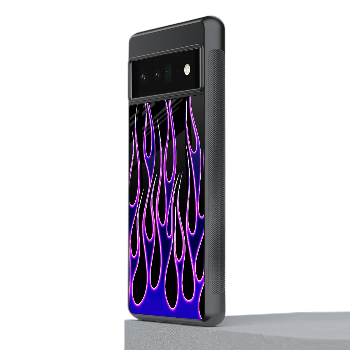 Flames Purple Inferno stylish phone case for google pixel 6 pro | glossy glass and slim fit