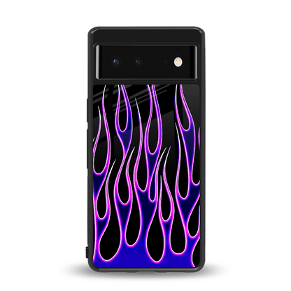 Flames Purple Inferno back phone cover | glass case for google pixel 6