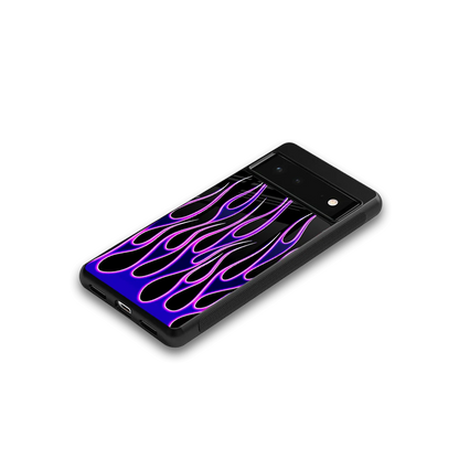 Flames Purple Inferno google pixel 6 mobile cover | shockproof glass phone case