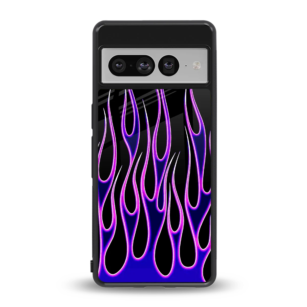 Flames Purple Inferno back phone cover | glass case for google pixel 7 pro