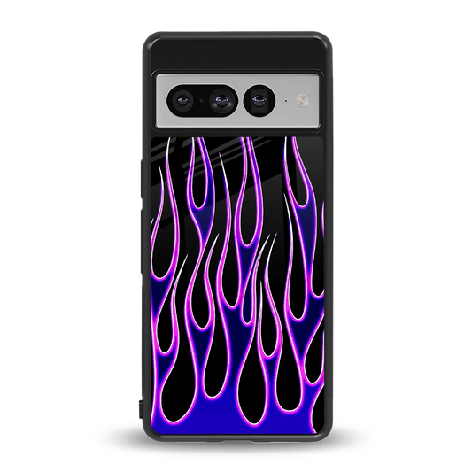 Flames Purple Inferno back phone cover | glass case for google pixel 7 pro