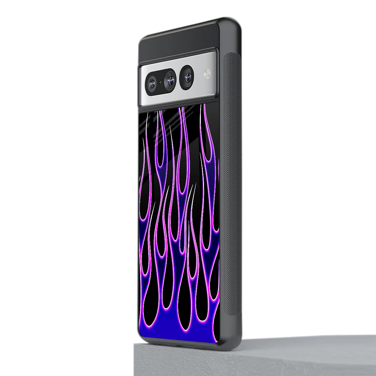 Flames Purple Inferno stylish phone case for google pixel 7 pro | glossy glass and slim fit