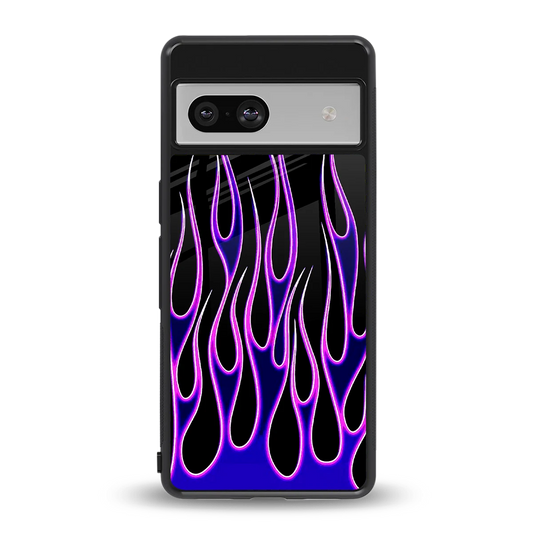 Flames Purple Inferno back phone cover | glass case for google pixel 7a