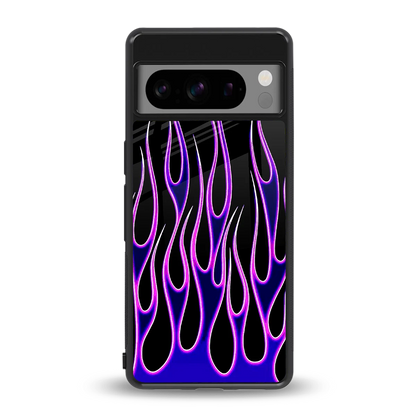Flames Purple Inferno back phone cover | glass case for google pixel 8 pro