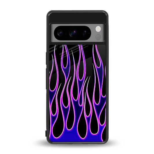 Flames Purple Inferno back phone cover | glass case for google pixel 8 pro