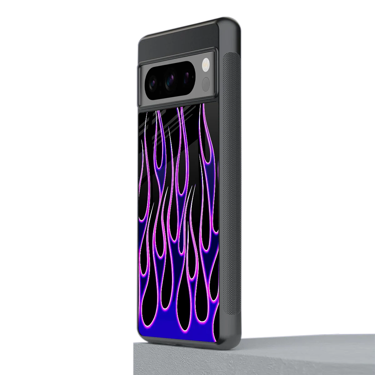 Flames Purple Inferno stylish phone case for google pixel 8 pro | glossy glass and slim fit