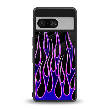 Flames Purple Inferno back phone cover | glass case for google pixel 8