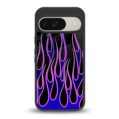Flames Purple Inferno back phone cover | glass case for google pixel 9