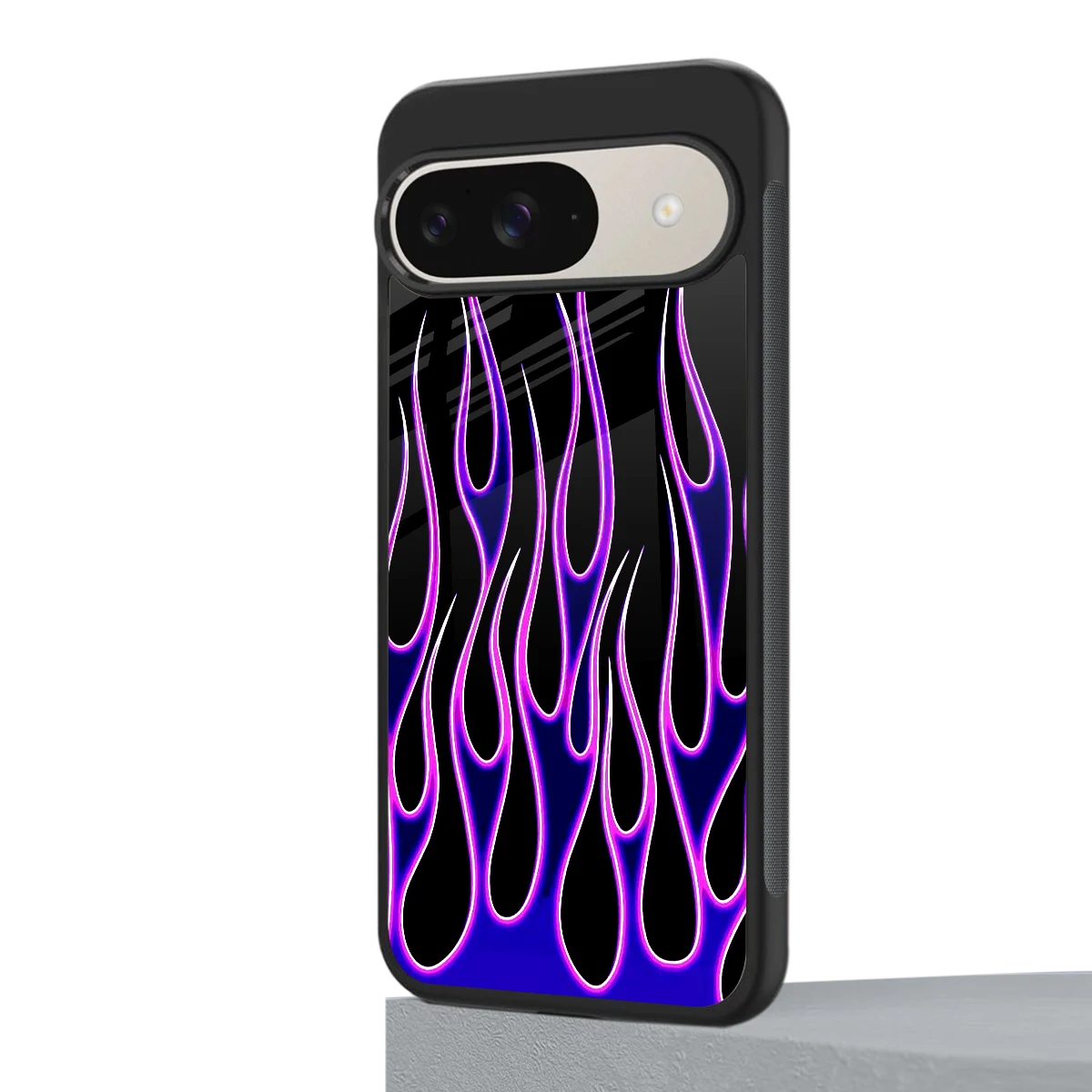 Flames Purple Inferno google pixel 9 mobile cover | shockproof glass phone case