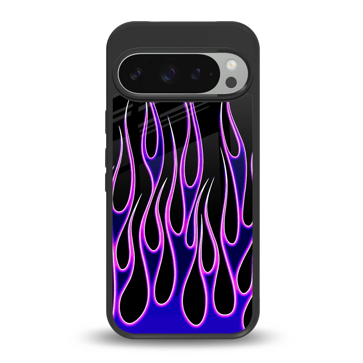 Flames Purple Inferno back phone cover | glass case for google pixel 9 pro