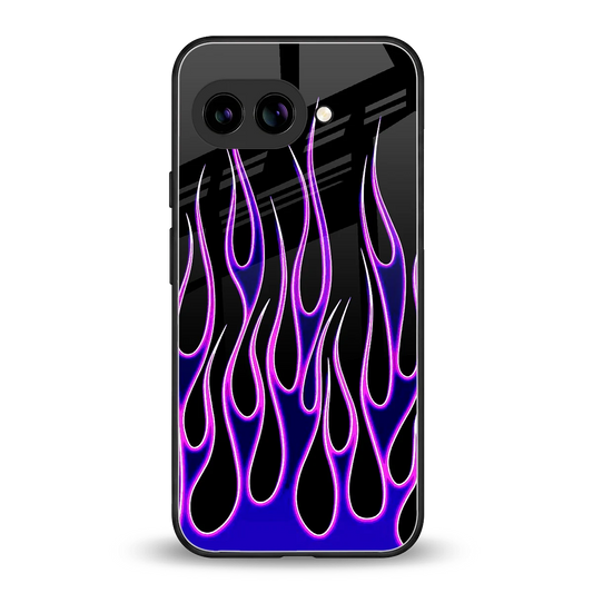 Flames Purple Inferno back phone cover | glass case for google pixel 9a
