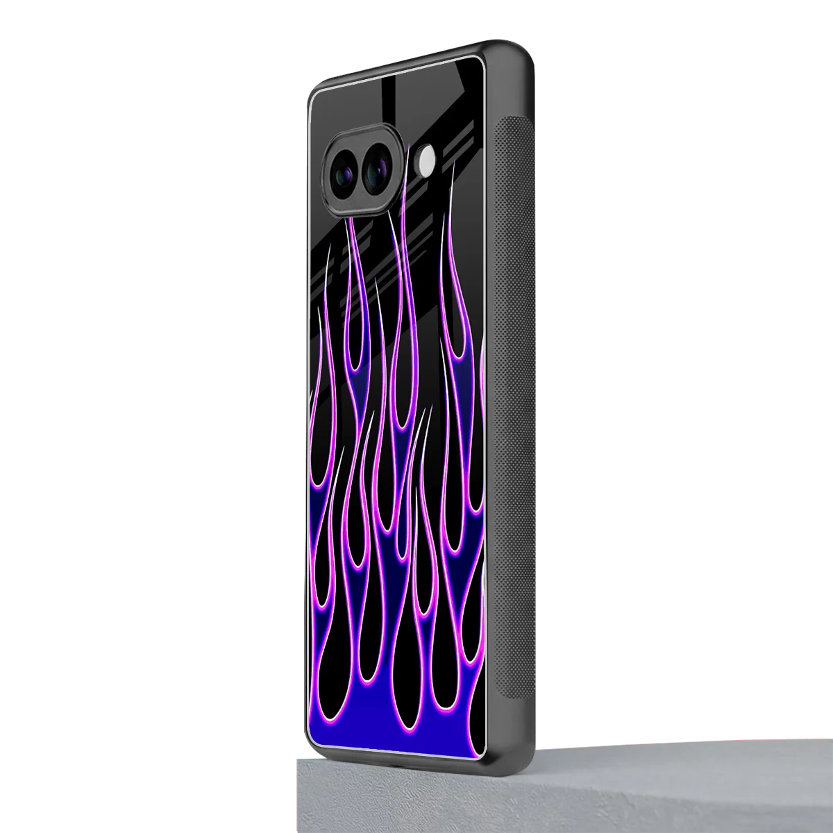 Flames Purple Inferno google pixel 9a mobile cover | shockproof glass phone case