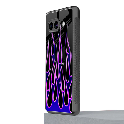 Flames Purple Inferno google pixel 9a mobile cover | shockproof glass phone case