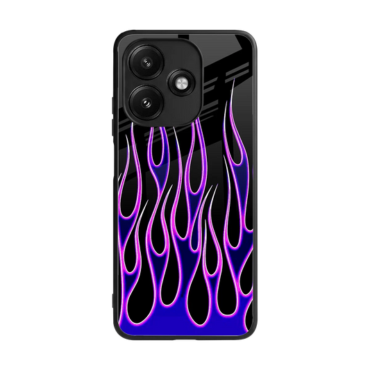 Flames Purple Inferno back phone cover | glass case for redmi 12 5g