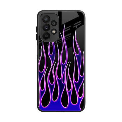 Flames Purple Inferno back phone cover | glass case for samsung galaxy a23