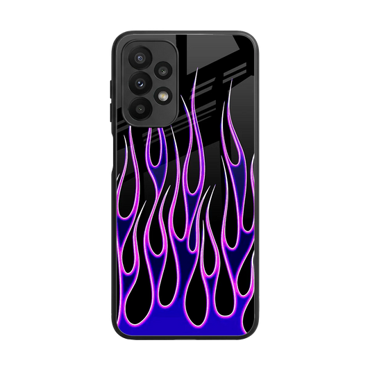 Flames Purple Inferno back phone cover | glass case for samsung galaxy a23