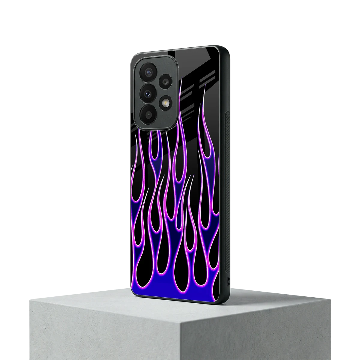 Flames Purple Inferno samsung galaxy a23 mobile cover | shockproof glass phone case