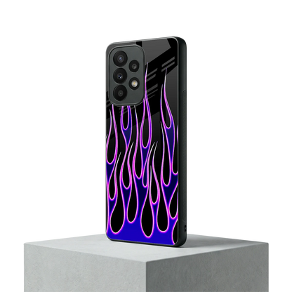 Flames Purple Inferno samsung galaxy a23 mobile cover | shockproof glass phone case