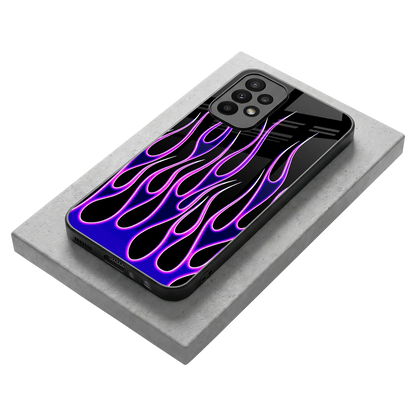 Flames Purple Inferno stylish phone case for samsung galaxy a23 | glossy glass and slim fit