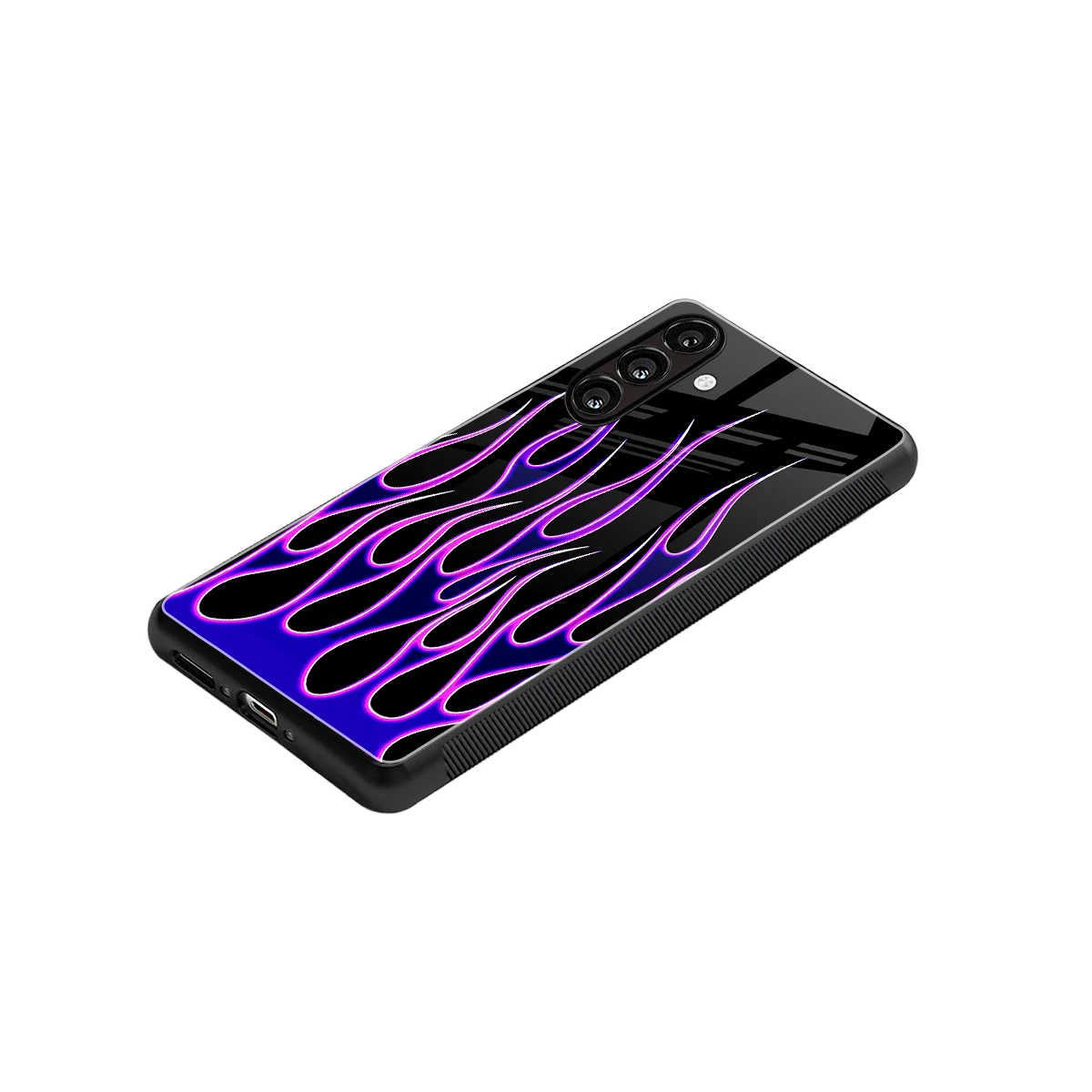Flames Purple Inferno stylish phone case for samsung galaxy a36 5g | glossy glass and slim fit
