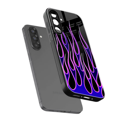 Flames Purple Inferno sleek samsung galaxy a36 5g cover with tempered glass back and TPU edges
