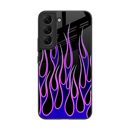 Flames Purple Inferno back phone cover | glass case for samsung galaxy s22