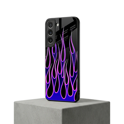 Flames Purple Inferno samsung galaxy s22 mobile cover | shockproof glass phone case