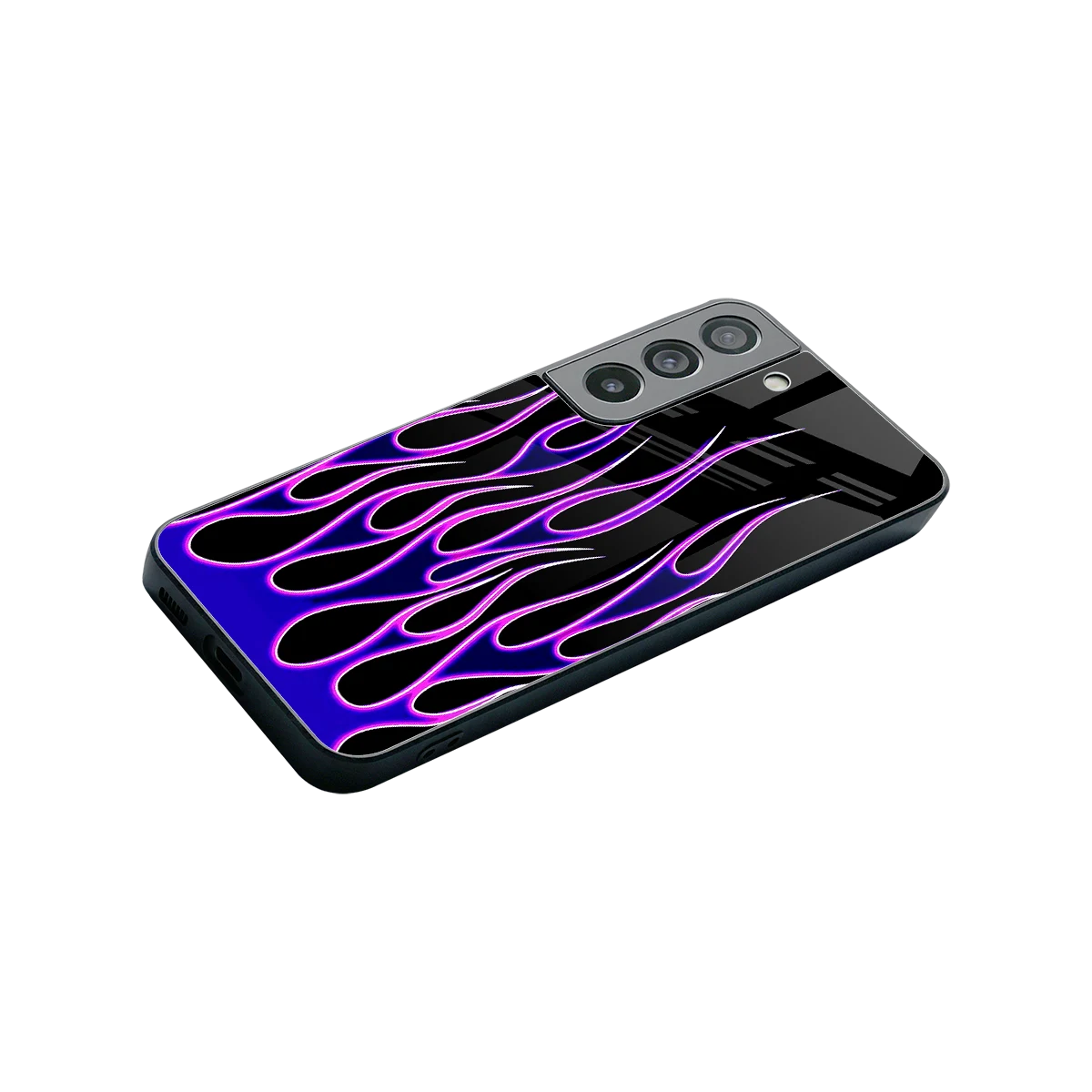 Flames Purple Inferno stylish phone case for samsung galaxy s22 | glossy glass and slim fit