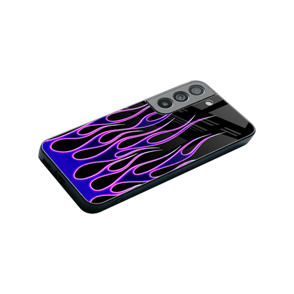 Flames Purple Inferno stylish phone case for samsung galaxy s22 | glossy glass and slim fit