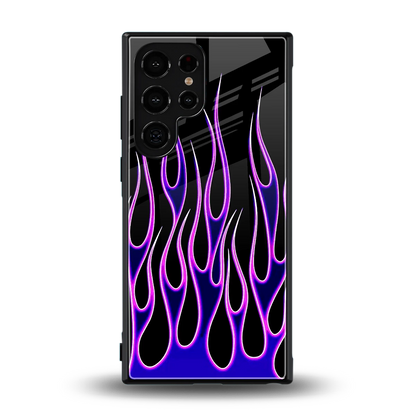 Flames Purple Inferno back phone cover | glass case for samsung galaxy s23 ultra