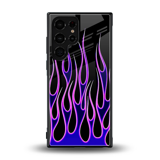 Flames Purple Inferno back phone cover | glass case for samsung galaxy s24 ultra